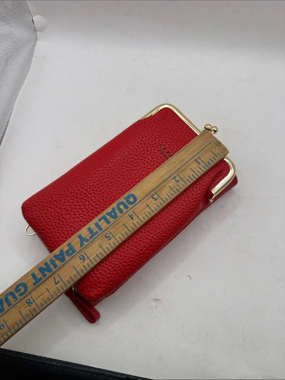 NWOT Carr Ken Crossbody Purse Bag Wallet Clutch Phone Red Kiss Lock Convertible - Picture 7 of 13
